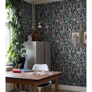 Papeldecor|Papier peint floral multicolore très joyeux avec grandes fleurs en relief|Papier Peint 2
