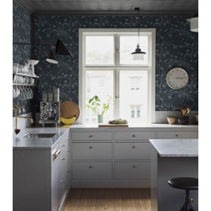Caselio|Pastellblaue Landhaus-Blumentapete|Tapeten 2