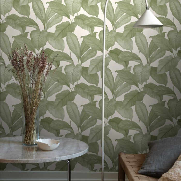Papel pintado hojas grandes escandinavo contemporáneo - Borastapeter Melodi 7402