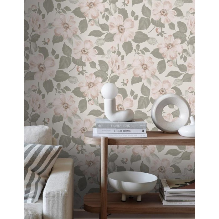 Borastapeter|Papel pintado flores rosas primavera escandinavo|Escandinavo