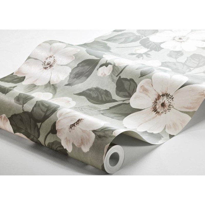 Papel pintado floral relajante escandinavo clásico - Borastapeter Melodi 7412