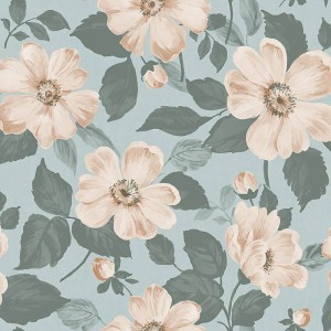 Borastapeter|Tapete floral Dagmar apricot rosa rostorange|Romantisch