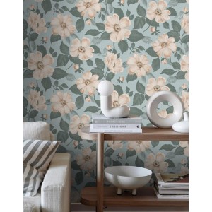 Borastapeter|Tapete floral Dagmar apricot rosa rostorange|Romantisch 2