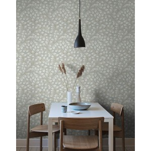 Casamance|Wallpaper Mexican khaki and ochre Tehuana flowers|Wallpaper 2