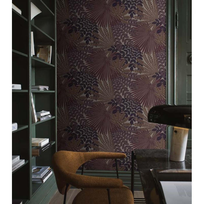Papel pintado hojas estilizadas estilo exótico contemporáneo - Borastapeter Treasured 2260