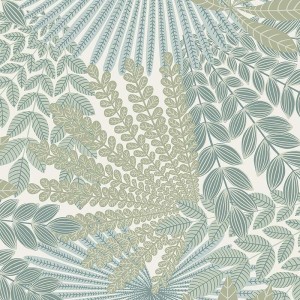 Casamance|Wallpaper African plants white and gold|Wallpaper