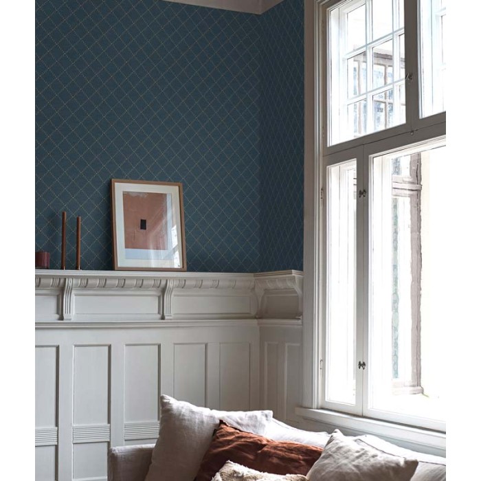 Borastapeter|Papel pintado flores pequeñas enrejado estilo clásico contemporáneo|Geométrico