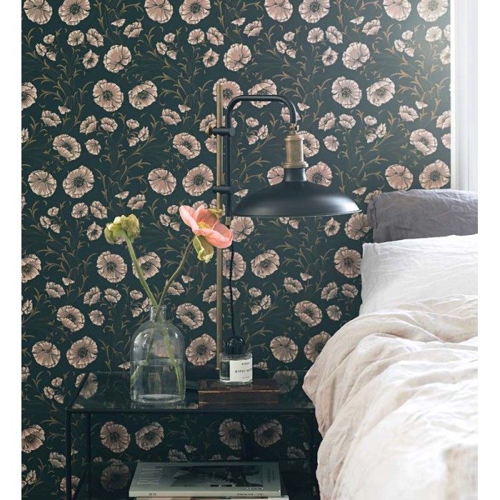 Borastapeter|Papel pintado amapolas estilo Art Nouveau bohemio|Papel Pintado