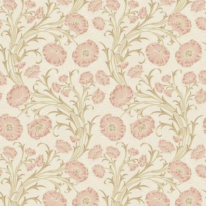 Casadeco|Papel Pintado floral romántico clematitas trepadoras rosa|Romántico