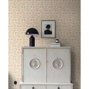 Casadeco|Papel Pintado floral romántico clematitas trepadoras rosa|Romántico 2