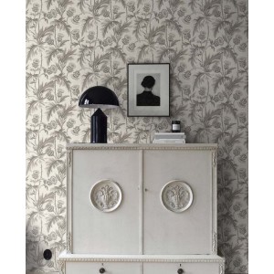 Casadeco|Papel pintado escandinavo con bosque de abedules al óleo naranja|Papel Pintado 2