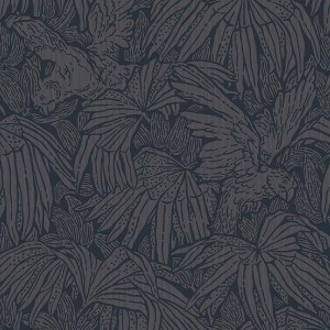 Papeldecor|Papel pintado étnico negro con máscaras africanas azules|Papel Pintado