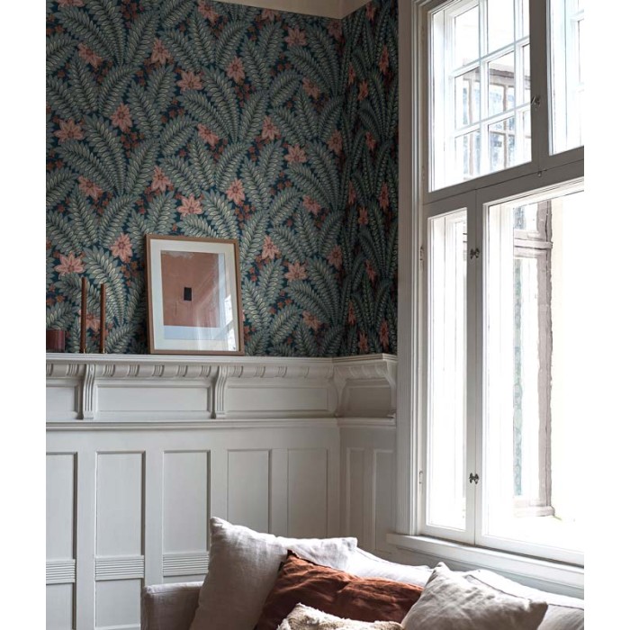 Papel pintado hiedra y helechos estilo Art Deco elegante - Borastapeter Treasured 2251