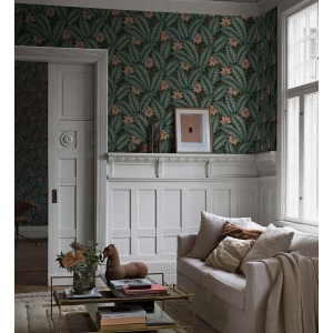 Borastapeter|Wallpaper green white rustic Scandinavian style floral trellis|Art Deco 2