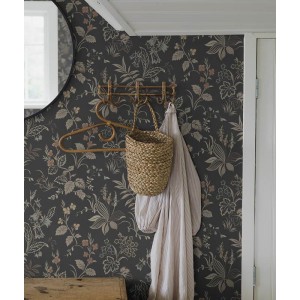 Grandeco|Floral bunches hanging leaves beige wallpaper|Wallpaper 2