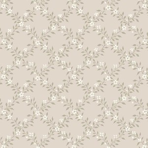 Casadeco|Papier peint floral classique avec feuilles imprimées sur fond noir|Floral