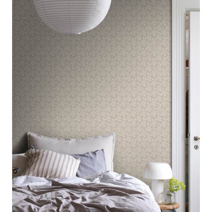 Borastapeter|Tapete Gitter mit Blättern Blumen skandinavisch traditionell Stil|Romantisch