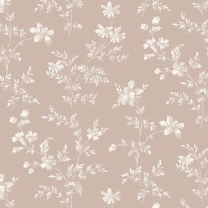 Casadeco|Japanese floral wallpaper with watercolor black and orange magnolias|Floral