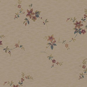 Versace|Papel pintado flores pequeñas negro y dorado metalizado|Papel Pintado