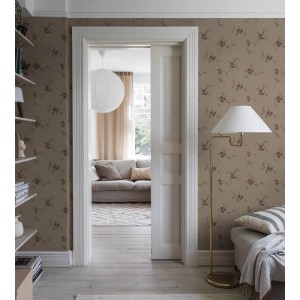 Caselio|Botanical wallpaper with porcelain blue flowers|Wallpaper 2