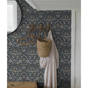 Pip Studio|Papier peint blanc avec ornements floraux dorés|Damas 2