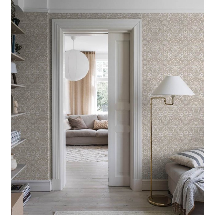 Borastapeter|Papel pintado floral denso estilo arts and crafts romántico|Damasco