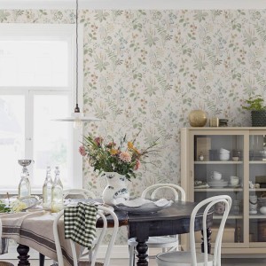 Casadeco|Moderne Blumentapete mit schwarzen und beigen Palmenblättern|Blumen 2