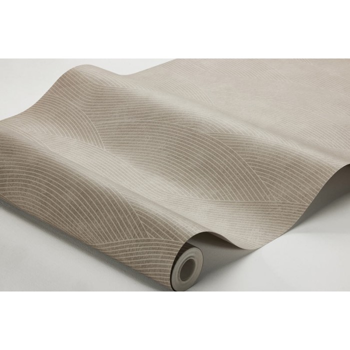 Papel pintado geométrico ondas estilo clásico contemporáneo en beige - Borastapeter Essens 3961