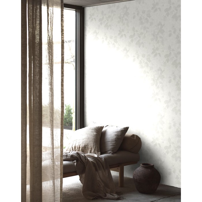 Borastapeter|Papel pintado hojas ramas estilo escandinavo en blanco hueso|Papel Pintado
