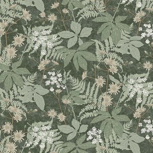 Papeldecor|Papier peint arbres et feuilles modernes sur fond noir|Papier Peint
