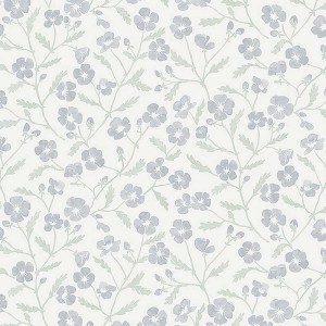 Borastapeter|Papier peint floral petit rustique bleu bleuet beige|Scandinave