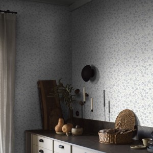 Casadeco|Einfache Tapete mit beigem Meerlavendel-Blumenmuster|Skandinavisch 2