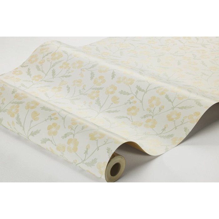 Borastapeter|Papier peint floral roses sauvages style classique contemporain jaune vert|Scandinave