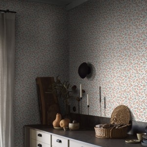 Khroma|Florale Tapete Beige und Grau mit Glanzakzenten|Tapeten 2