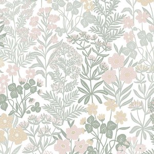 Borastapeter|Tapete frisch weiß skandinavisch floral|Skandinavisch