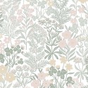 Borastapeter|Papel pintado floral pradera estilo escandinavo relajante en blanco y pastel|Escandinavo