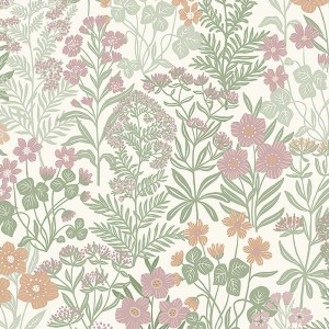 Borastapeter|Wallpaper multicolor floral dahlias|Scandinavian