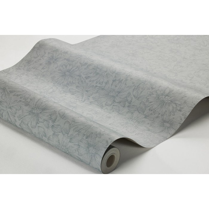 Borastapeter|Wallpaper bluish grey Scandinavian textile effect large floral|Scandinavian