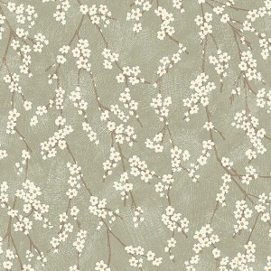 Casadeco|Gray watercolor flower wallpaper ideal for bathroom or entryway|Floral