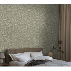 Casadeco|Papier peint à petites fleurs bleues et vertes|Floral 2