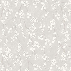 Casadeco|Floral wallpaper with coral-colored Japanese water lilies|Japanese Flowers