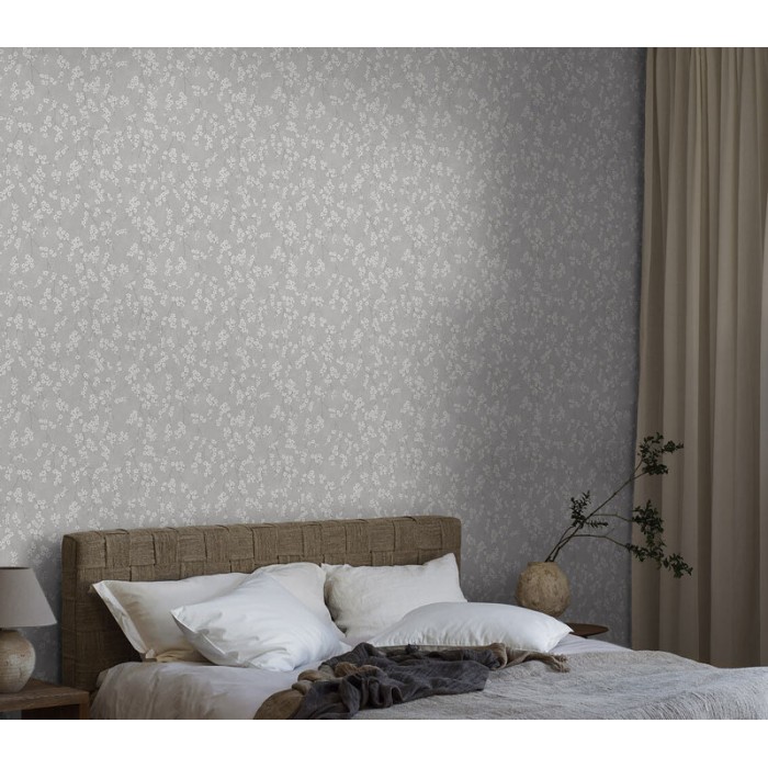 Borastapeter|Papier peint floral pommier style scandinave élégant gris blanc|Oriental