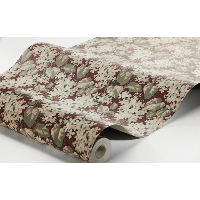 Borastapeter|Papel pintado floral lilas estilo clásico escandinavo en rojo y gris|Papel Pintado