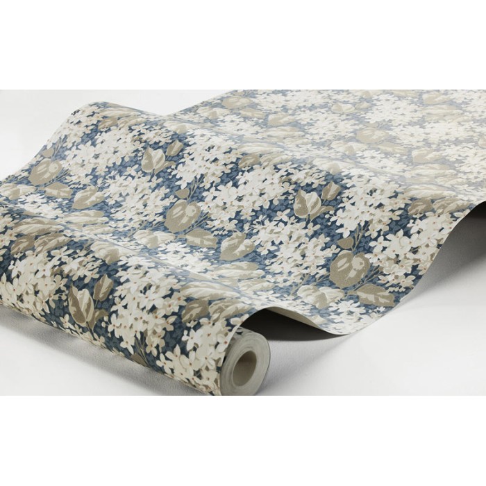 Borastapeter|Papel pintado floral lilas estilo clásico escandinavo en azul y blanco|Papel Pintado