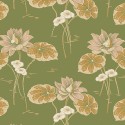 Borastapeter|Papel pintado nenúfares Art Nouveau estilo escandinavo en verde y rosa|Papel Pintado