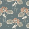 Borastapeter|Papel pintado nenúfares Art Nouveau estilo escandinavo en azul y marrón|Papel Pintado