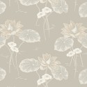 Borastapeter|Papier peint nénuphars Art Nouveau style scandinave gris blanc|Papier Peint