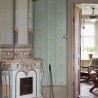 Borastapeter|Tapete Vertikalstreifen Art Nouveau blau gold Stil|Art Deco