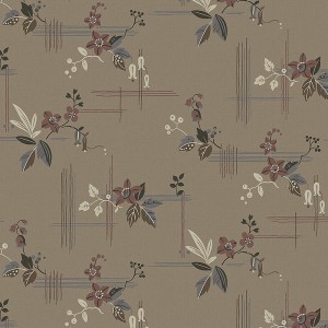 Pip Studio|Papel pintado romántico pequeñas flores japonesas beige grisáceo|Oriental