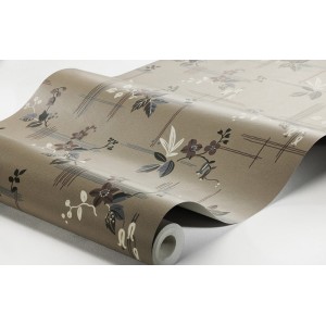 Pip Studio|Papel pintado romántico pequeñas flores japonesas beige grisáceo|Oriental 2